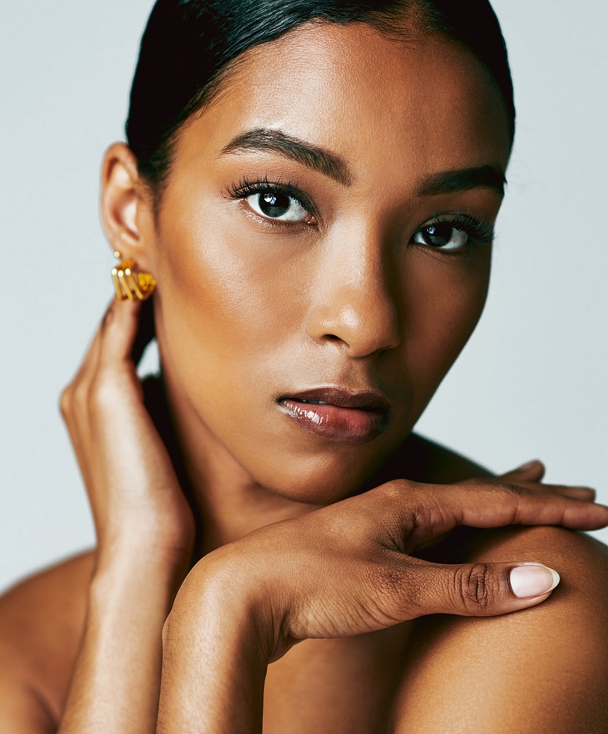 Portrait of a woman with elegant features.