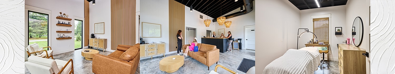 Modern reception and therapy room interior design.