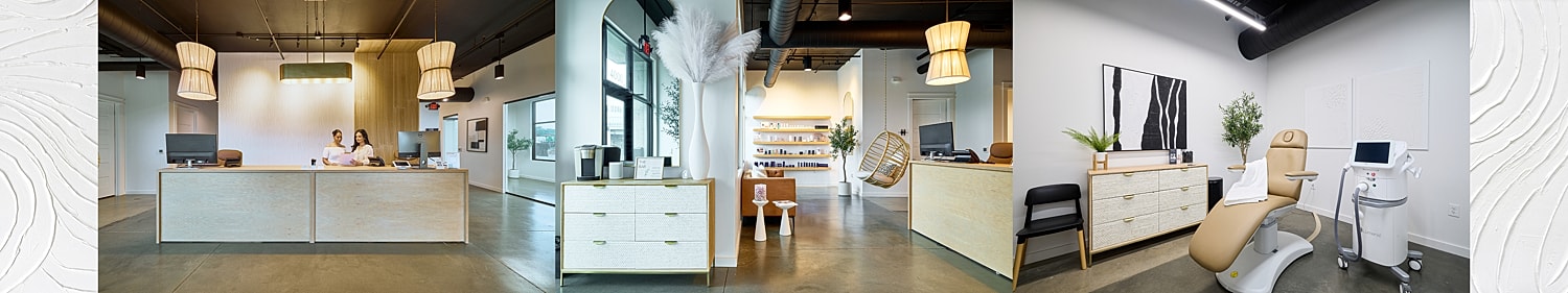 Modern reception and therapy room interior design.