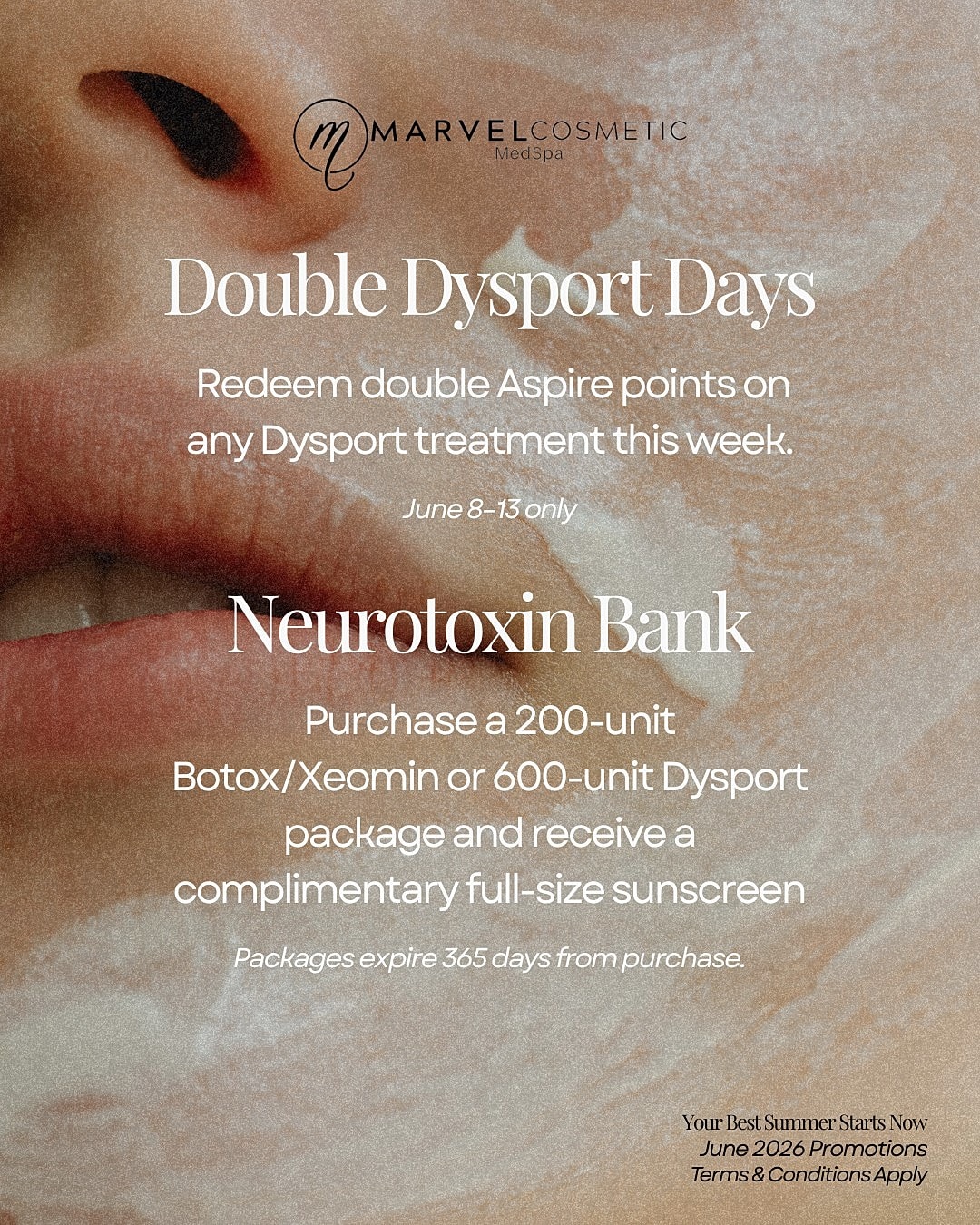 Double Dysport Days promotion at Marvel Cosmetic MedSpa.